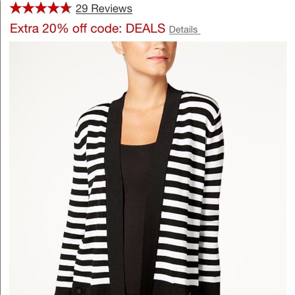Anne Klein Black and White S Cardigan